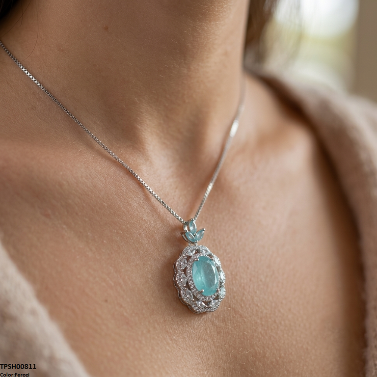TPSH00811 MMJ Marquise Round Drop Pendant - TPSH