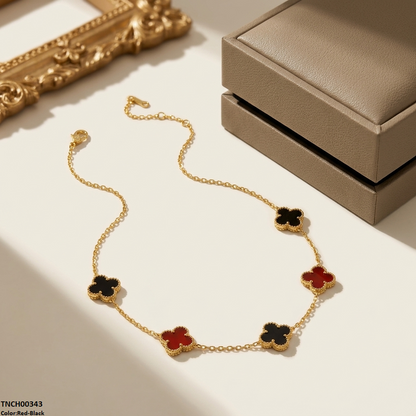 TNCH00343 MMJ Stainless Steel Flower Necklace - TNCH