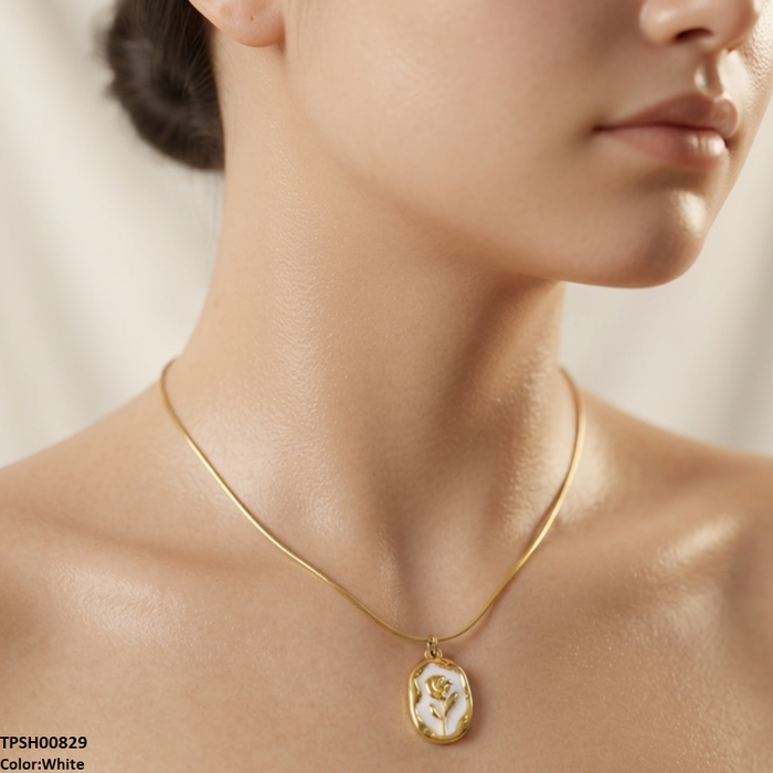 TPSH00829 ALQ Stainless Steel Flower Pendant - TPSH