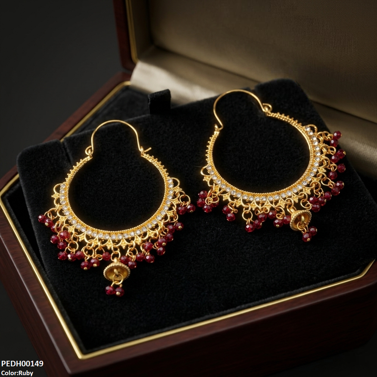 PEDH00149 SDQ Kashmiri Jhumka Earring - PEDH