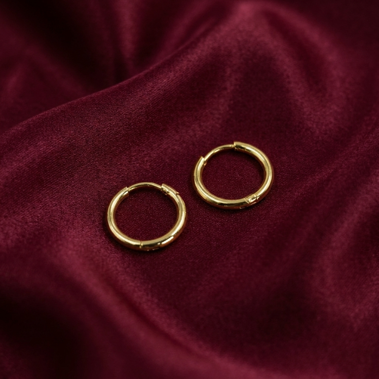 TEHH00480 MMJ  Stainless Steel Round Hoops Pair - TEHH