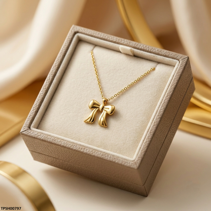 TPSH00797 MMJ Stainless Steel Bow Pendant - TPSH