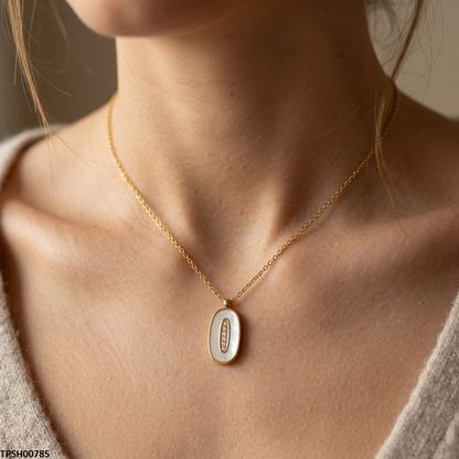 TPSH00785 MMJ Stainless Steel Oval Pendant - TPSH