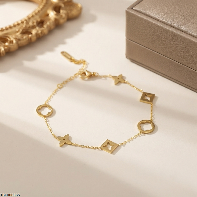 TBCH00565 ALQ  Stainless Steel Star Anklet - TBCH