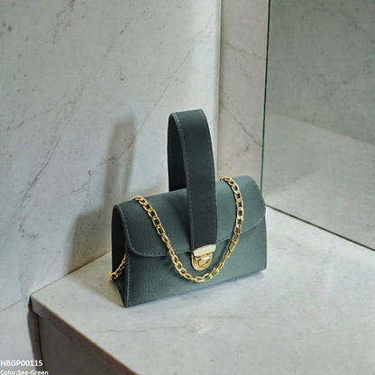 HBGP00115 Imperial Velvet Night Ladies Shoulder Bag - Green  - HBGP