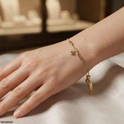 TBCH00556 ALQ Stainless Steel Heart/Flower Bracelet - TBCH