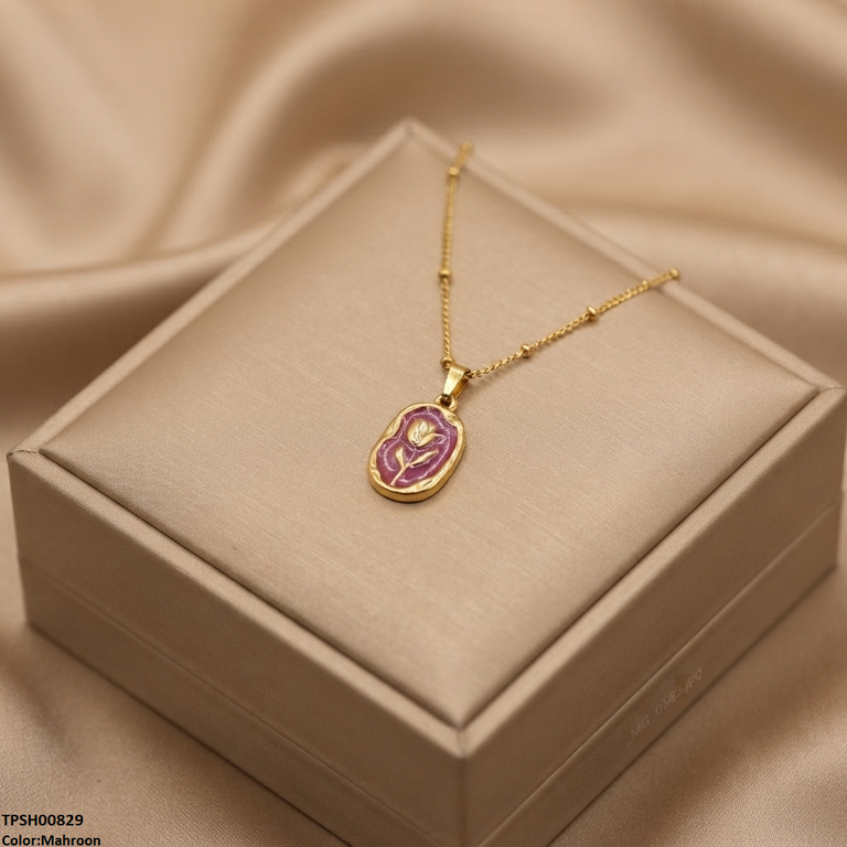 TPSH00829 ALQ Stainless Steel Flower Pendant - TPSH