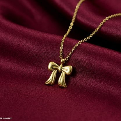 TPSH00797 MMJ Stainless Steel Bow Pendant - TPSH