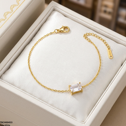 TBCH00543 MMJ Stainless Steel Square Stone Bracelet - TBCH