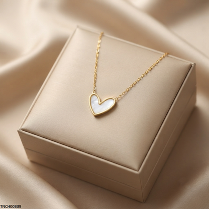 TNCH00339 ALQ  Stainless Steel Heart Necklace - TNCH