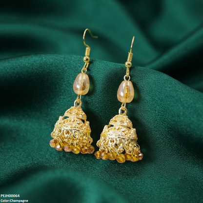 PEJH00064 SDQ Filigree Jhumki Earrings - PEJH