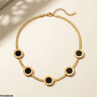 TNCH00338 MMJ  Stainless Steel Round Necklace - TNCH