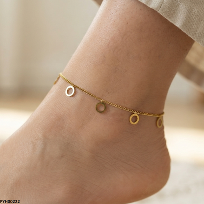 PYH00222 ALQ Stainless Steel Round Foot  Anklet - PYH