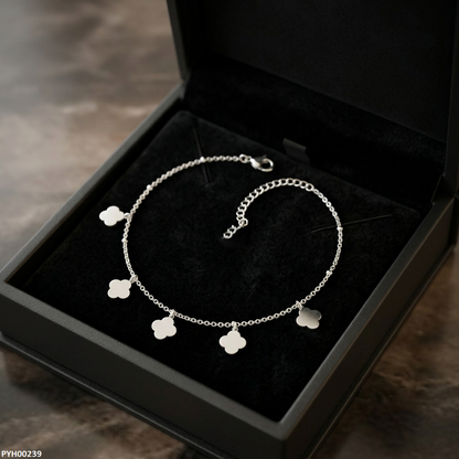 PYH00239 QSJ Stainless Steel Flower Anklet - PYH