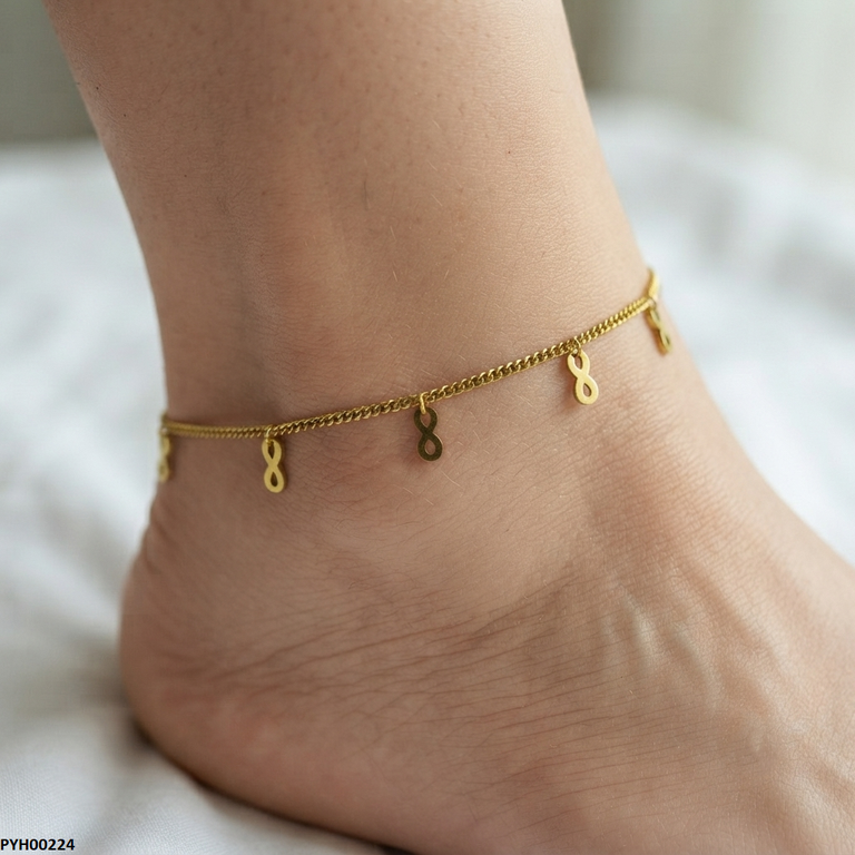 PYH00224 ALQ Stainless Steel infinity Foot  Anklet - PYH