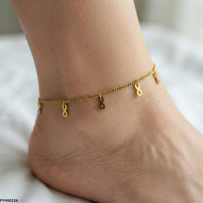 PYH00224 ALQ Stainless Steel infinity Foot  Anklet - PYH