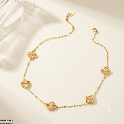 TNCH00343 MMJ Stainless Steel Flower Necklace - TNCH