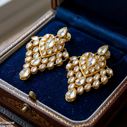 PEDH00148 FRN Heart Tear Drop Earrings - PEDH
