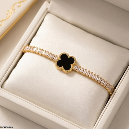 TBCH00549 MMJ Rectangle Stone Flower Bracelet - TBCH