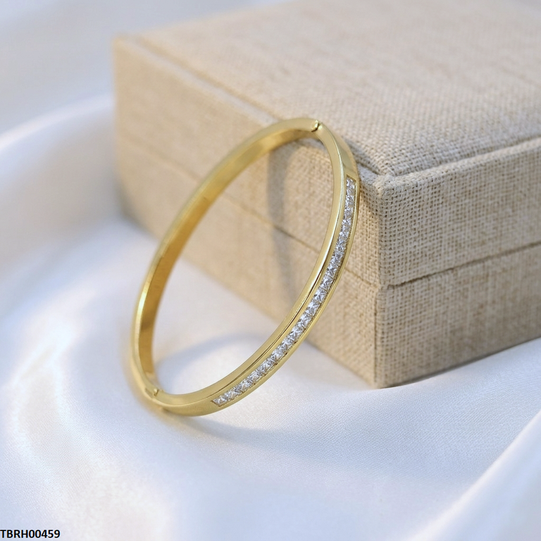 TBRH00459 MMJ Stainless Steel Round Stone Braclet - TBRH