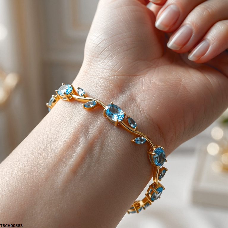 TBCH00583 MSJ Tulip Leaf Ferozi Bracelet - TBCH