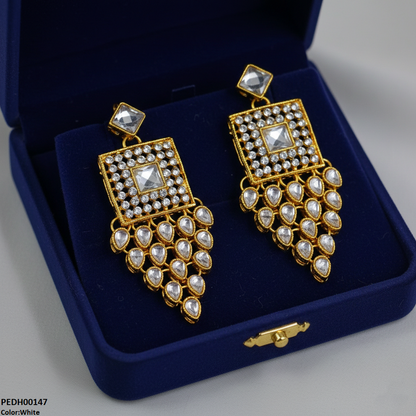 PEDH00147 FRN Square Tear Drop Earrings - PEDH