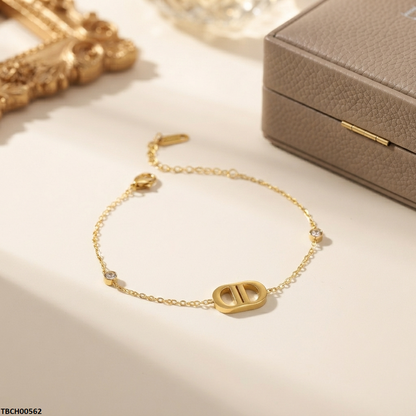 TBCH00562 ALQ Stainless Steel Double D Shape Bracelet - TBCH