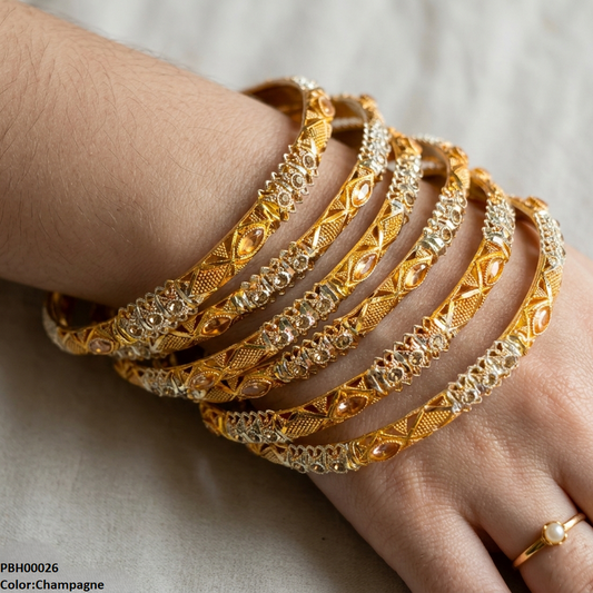 PBH00026 MZM Marquise Stone 6 Pcs Of Bangles Set - PBH