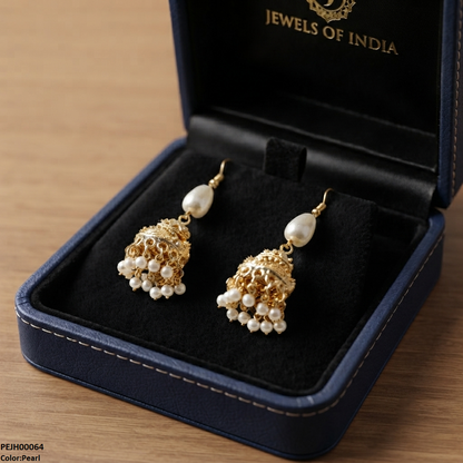 PEJH00064 SDQ Filigree Jhumki Earrings - PEJH