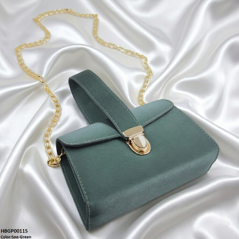 HBGP00115 Imperial Velvet Night Ladies Shoulder Bag - Green  - HBGP