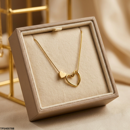 TPSH00788 MMJ  Stainless Steel Double Heart Pendant - TPSH