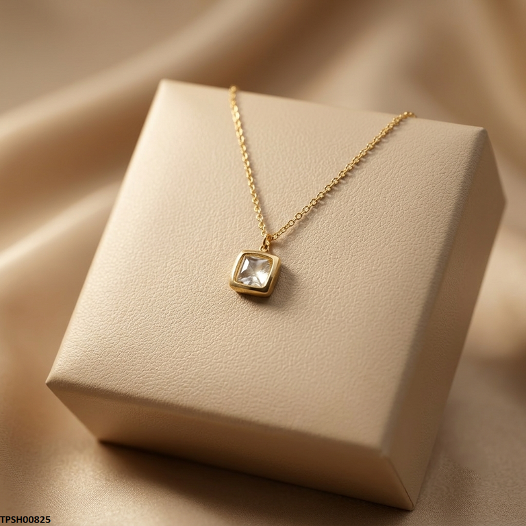 TPSH00825 ALQ Stainless Steel Square Pendant - TPSH