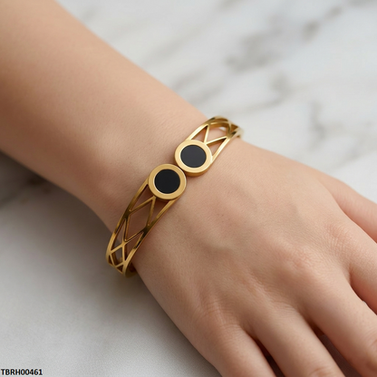 TBRH00461  MMJ Stainless Steel Double Round Bracelet - TBRH