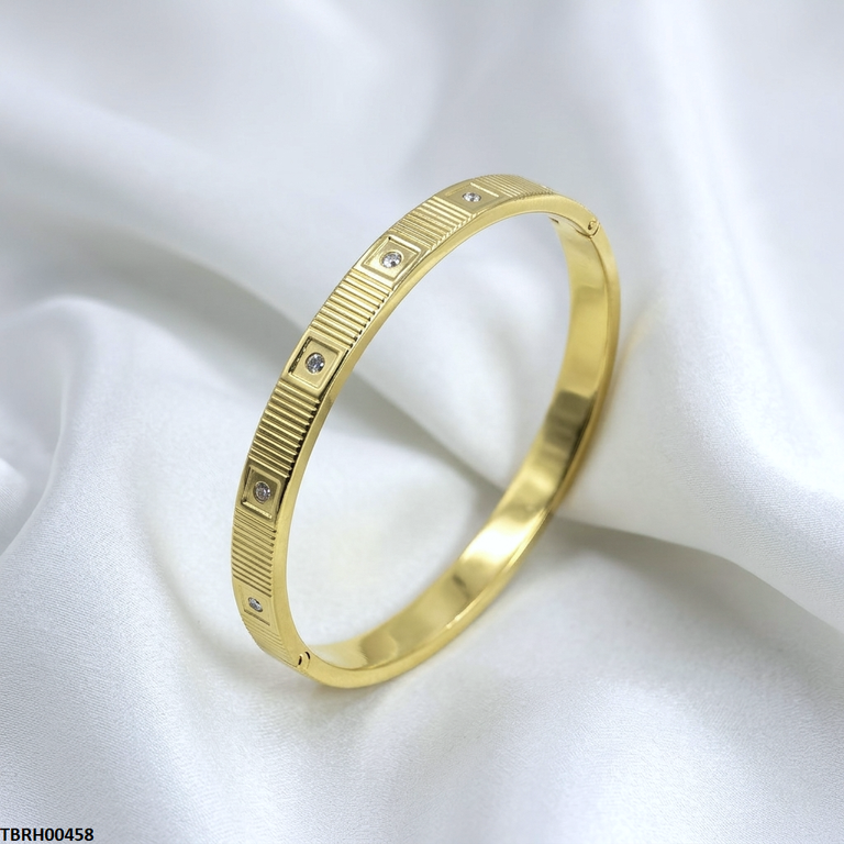 TBRH00458 MMJ Stainless Steel Round Stone Braclet - TBRH