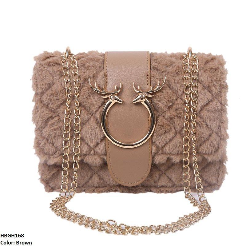 HBGH168 HMS Soft Fur Designer Hand Body Bag