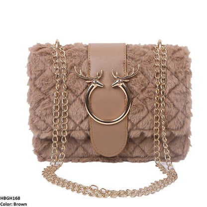 HBGH168 HMS Soft Fur Designer Hand Body Bag