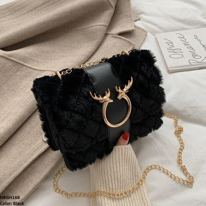 HBGH168 HMS Soft Fur Designer Hand Body Bag