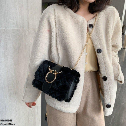 HBGH168 HMS Soft Fur Designer Hand Body Bag