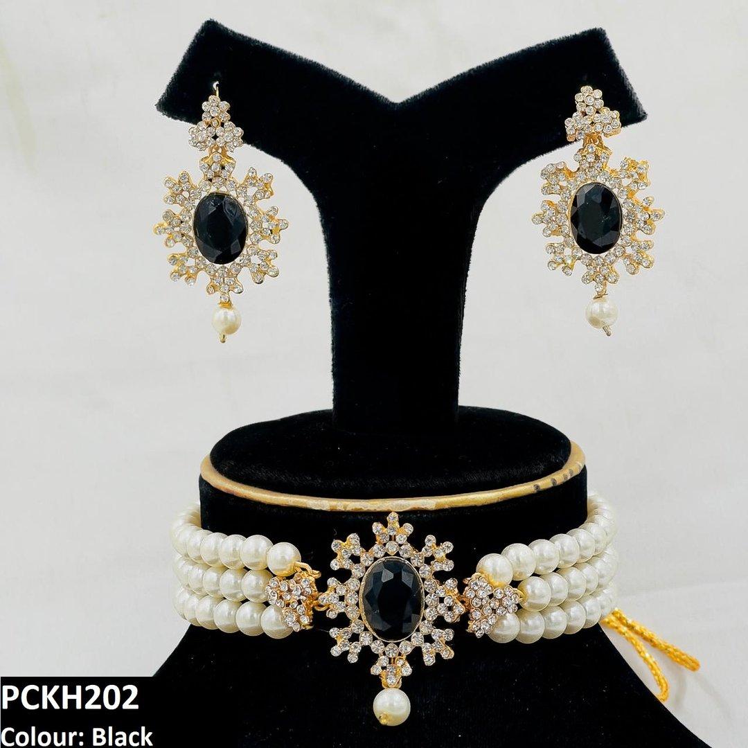 PCKH202 FRN Oval Pearl Choker Set