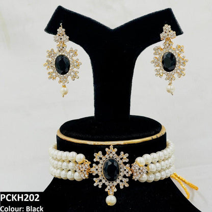 PCKH202 FRN Oval Pearl Choker Set