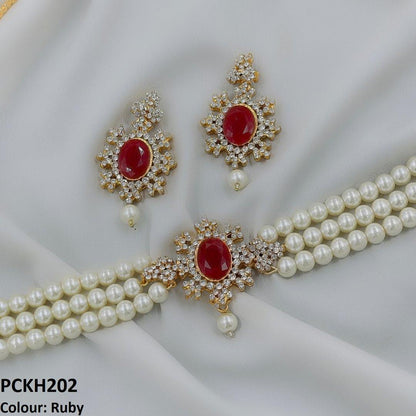 PCKH202 FRN Oval Pearl Choker Set