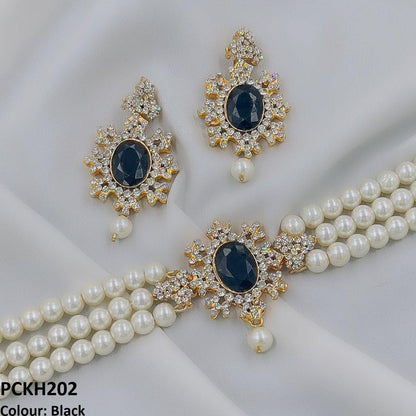 PCKH202 FRN Oval Pearl Choker Set