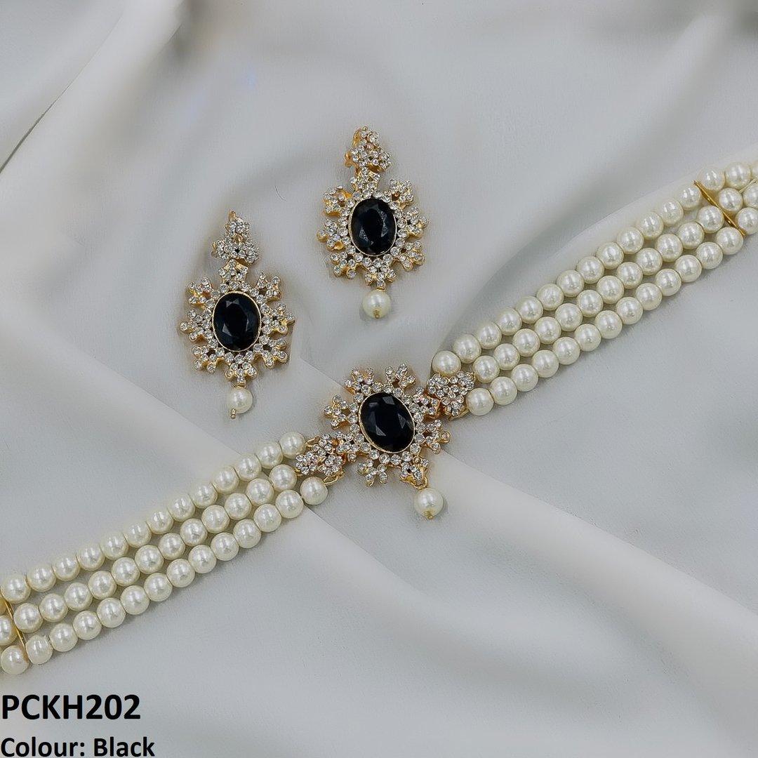 PCKH202 FRN Oval Pearl Choker Set