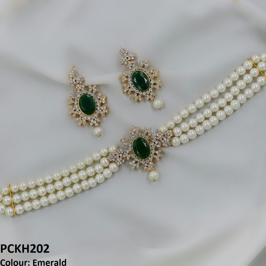 PCKH202 FRN Oval Pearl Choker Set