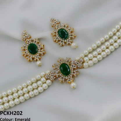 PCKH202 FRN Oval Pearl Choker Set