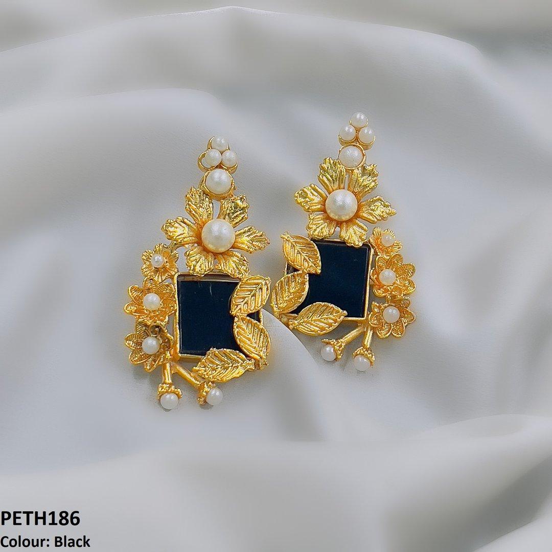 PETH186 FRN Pearl Flower Tops Pair