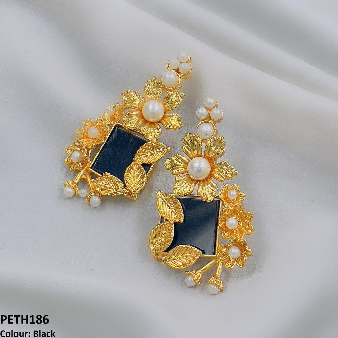 PETH186 FRN Pearl Flower Tops Pair