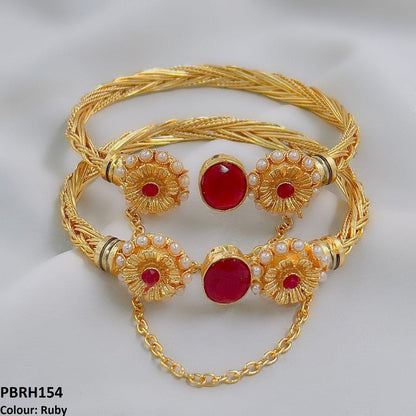 PBRH154 MZM Oval Flower Bracelet Adjustable