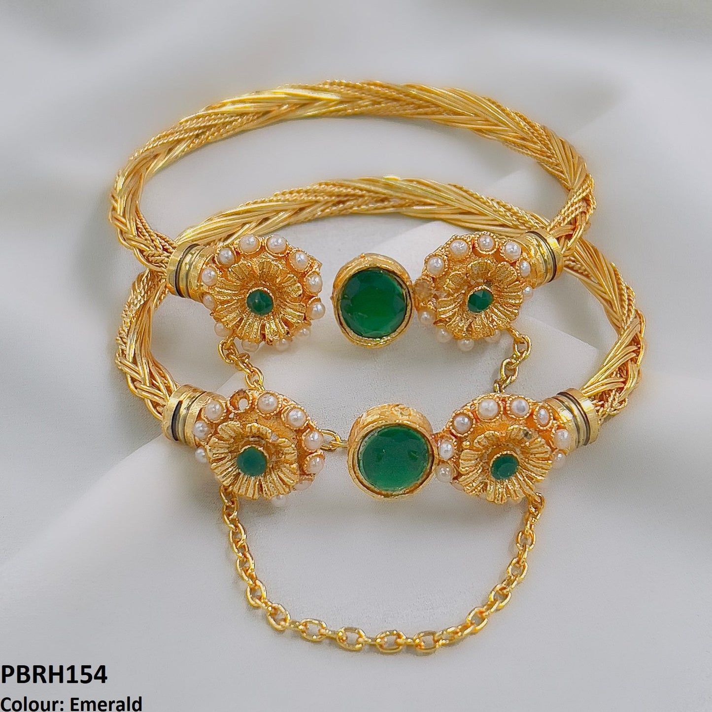 PBRH154 MZM Oval Flower Bracelet Adjustable