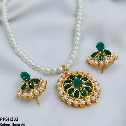 PPSH233 FRN Round Flower Pendant Set